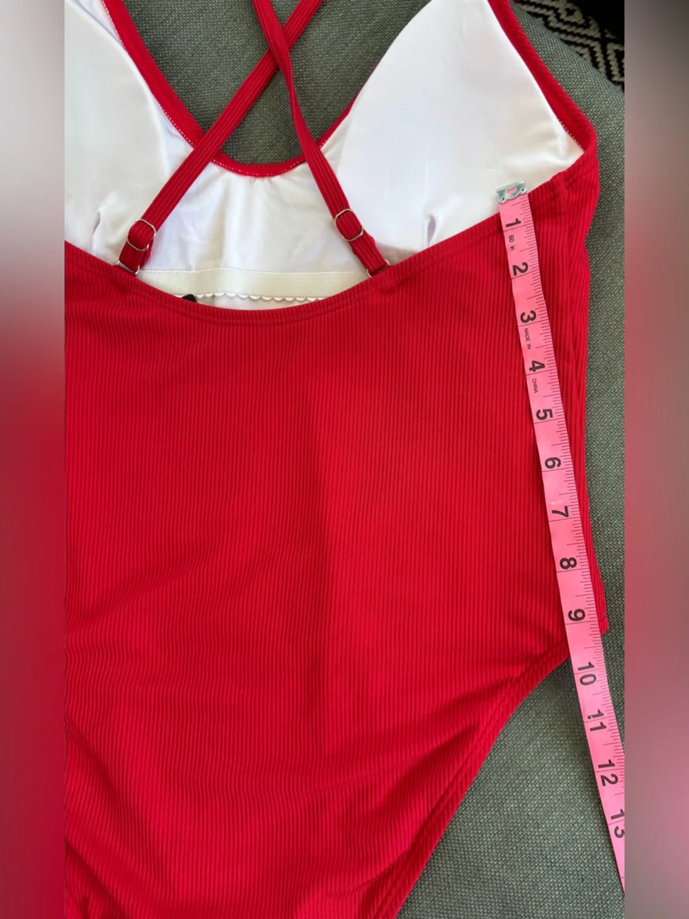 NWT Fashion Nova Fire Red Ribbed One-Piece Swimsuit